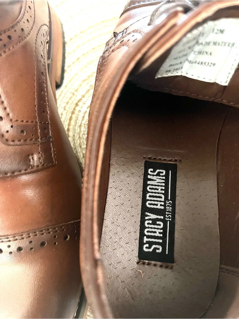 Stacy Adams Two-Tone Brown Leather Cap-Toe Derby